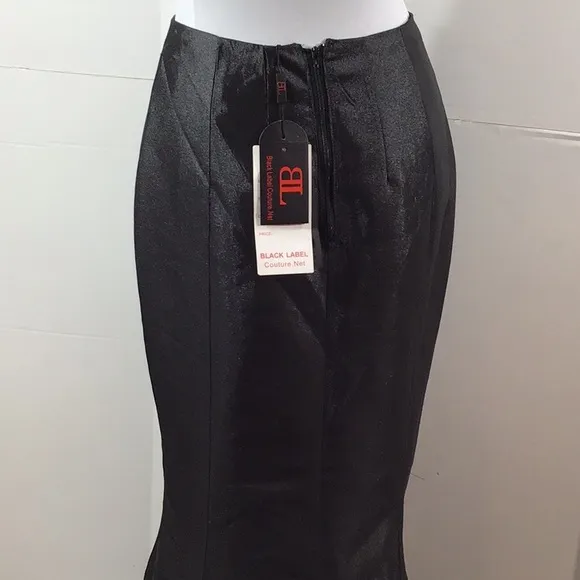 Black Label Couture black fishtail maxi skirt 4