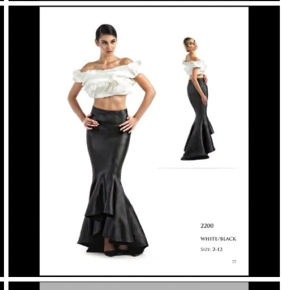 Black Label Couture black fishtail maxi skirt 4