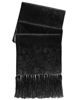 Black Paisley Silk Tuxedo Scarf