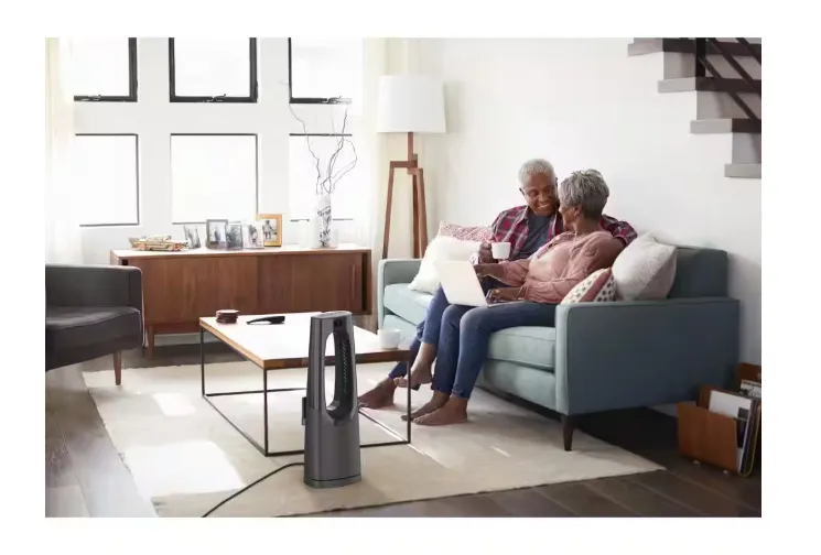 Bladeless 1500W 28 in. Black Electric Oscillating Tower Ceramic Space Heater with Remote Control and Digital Display - new