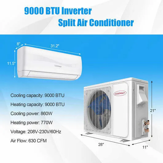 Blast 9000 BTU 17 SEER2 208-230V Ductless Mini Split Air Conditioner and Heater