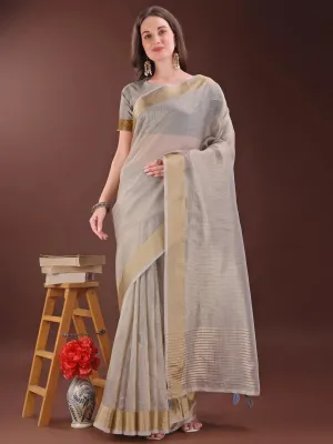 Brown Organza Saree