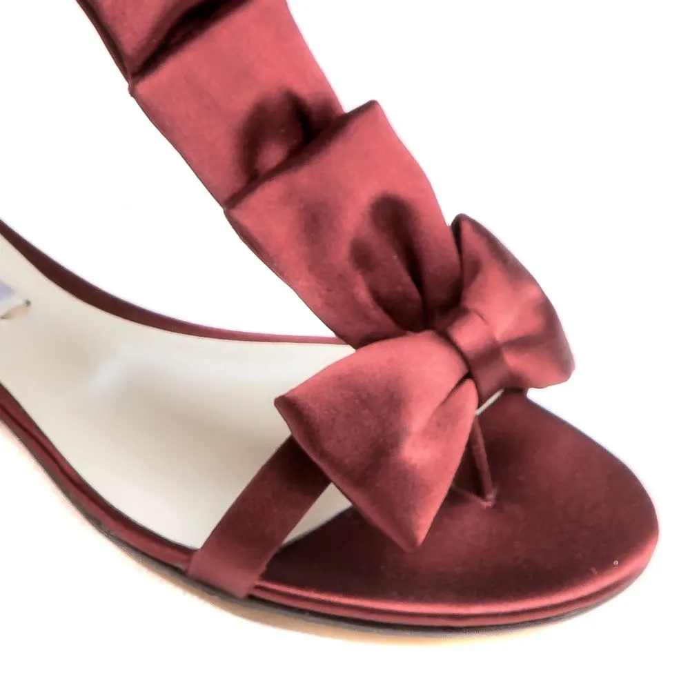 Burgunday Flat Sandals