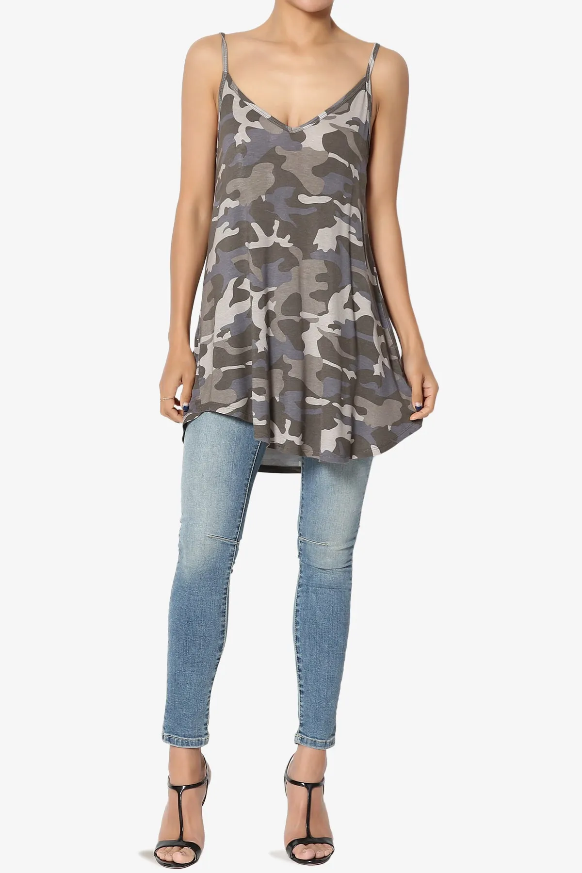 Chelsea Camo Scoop & V Neck Camisole Top