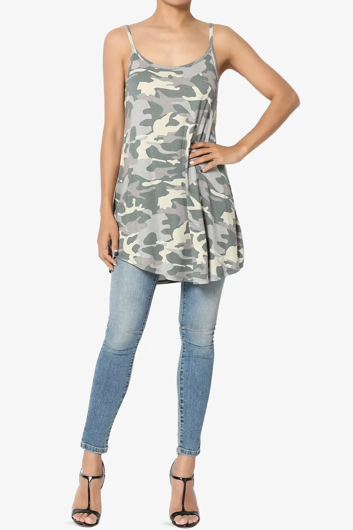 Chelsea Camo Scoop & V Neck Camisole Top