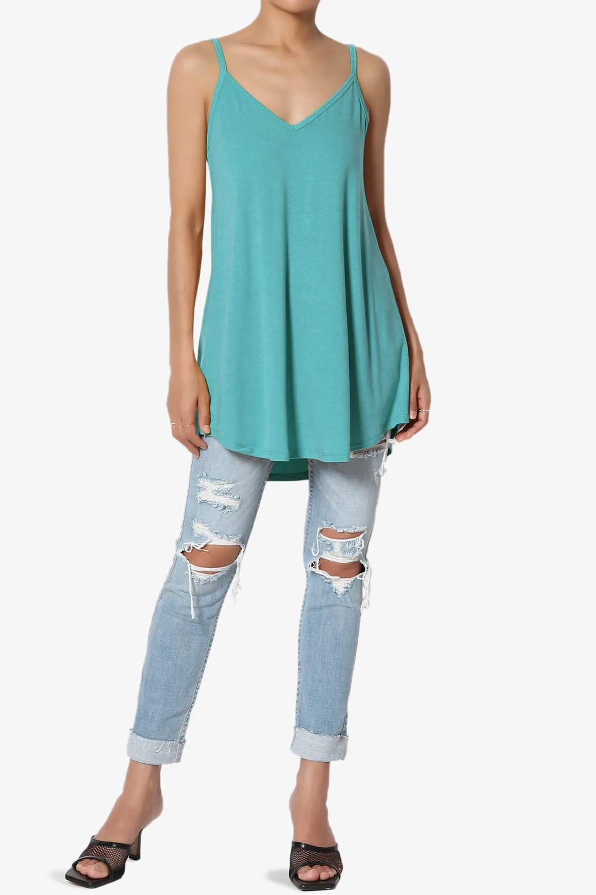 Chelsea Scoop & V Neck Flared Camisole Top MORE COLORS