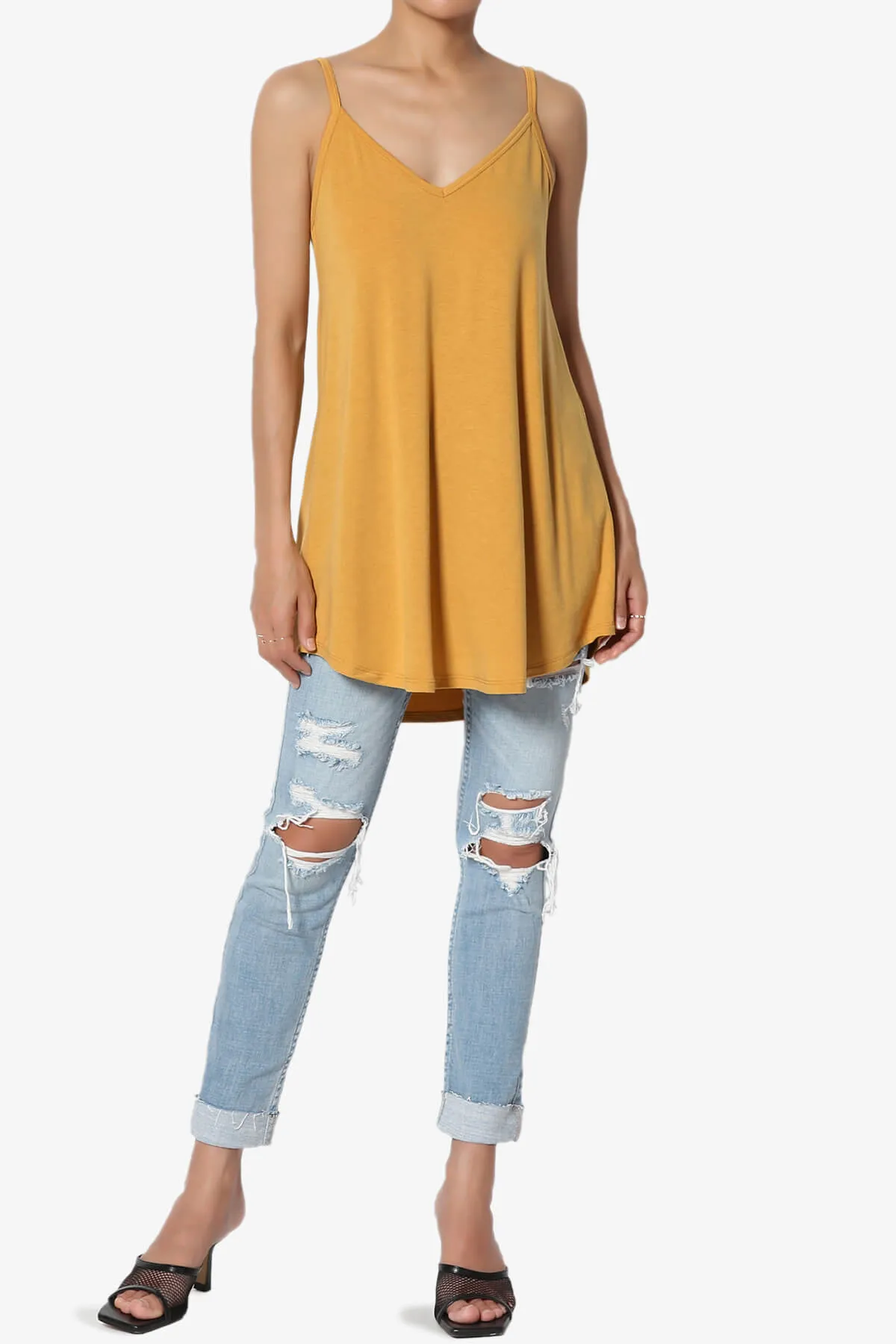 Chelsea Scoop & V Neck Flared Camisole Top MORE COLORS