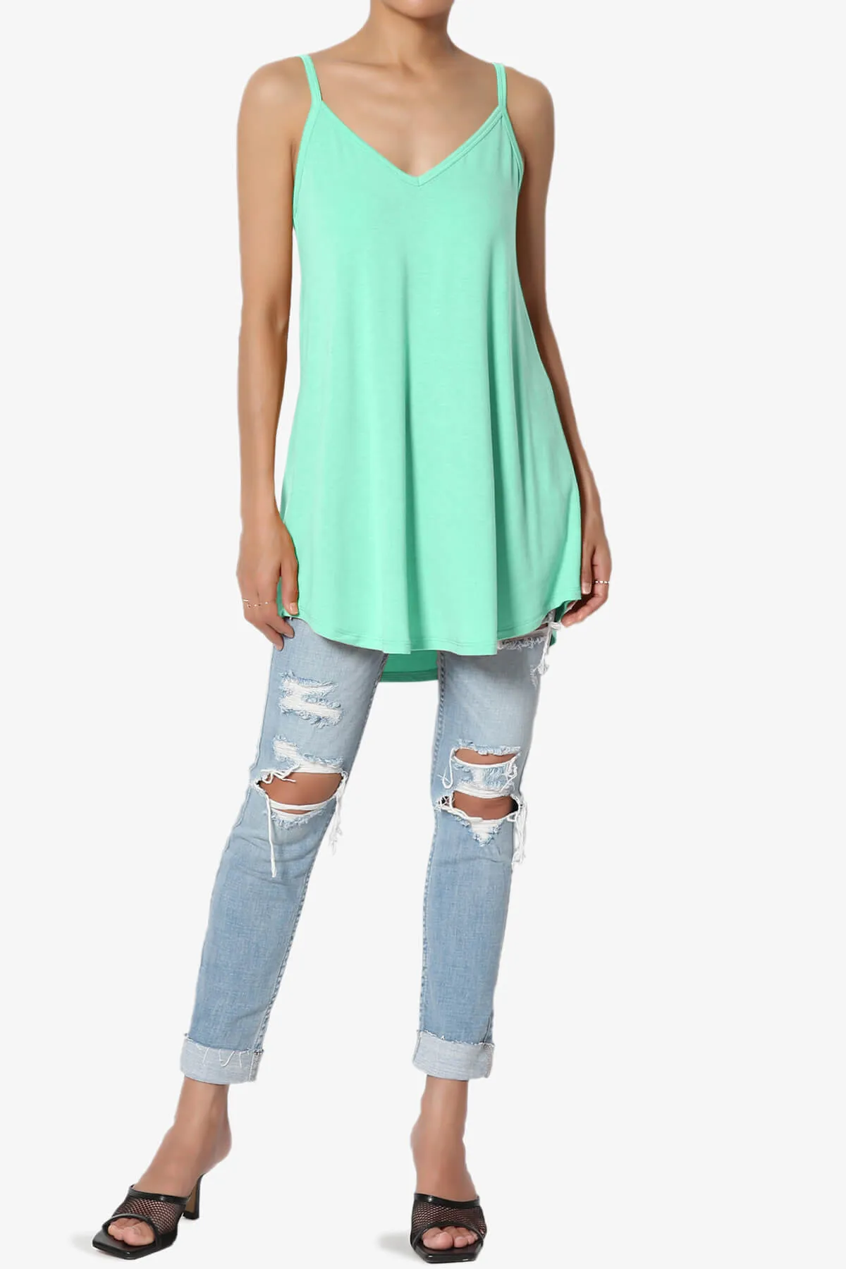 Chelsea Scoop & V Neck Flared Camisole Top MORE COLORS