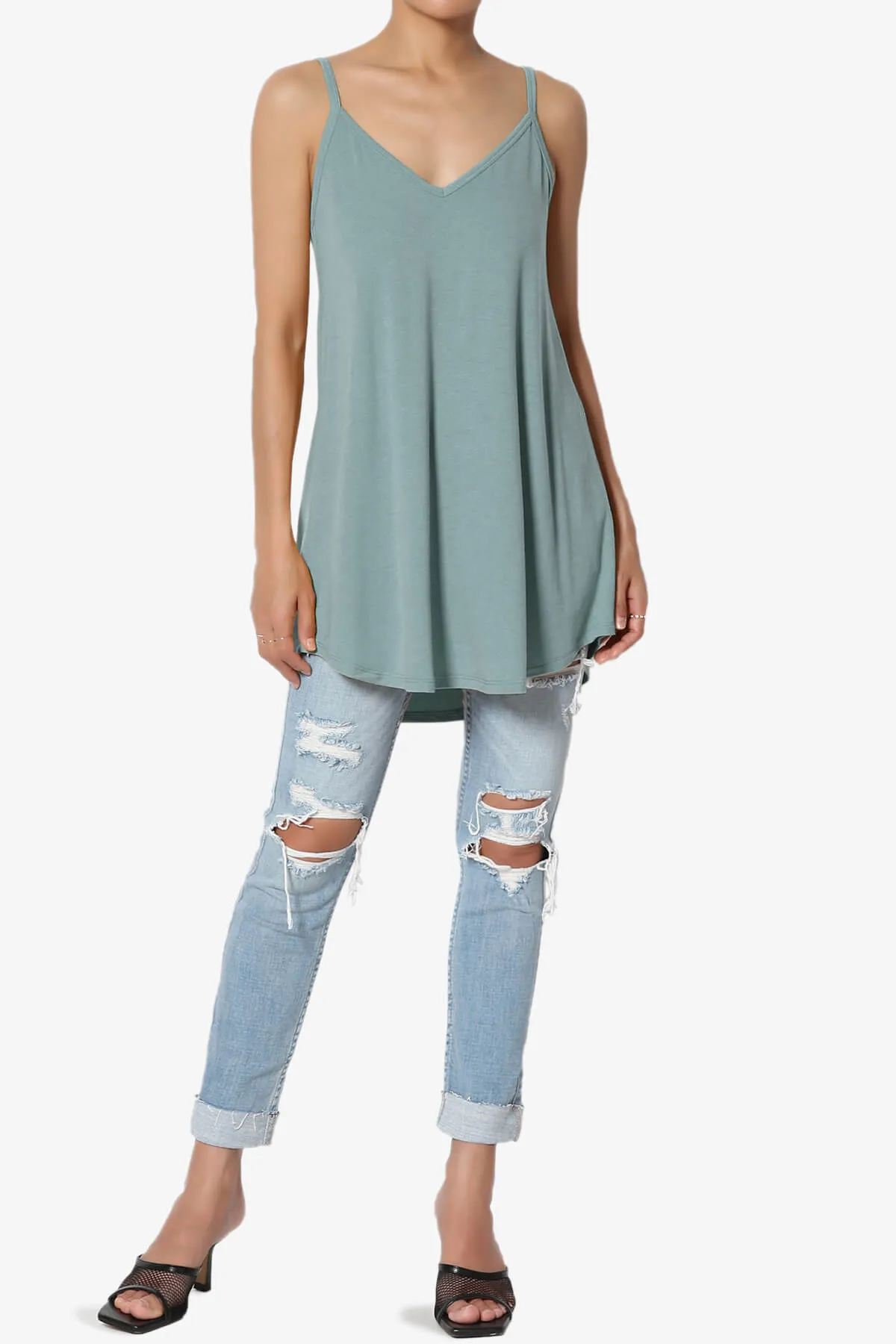 Chelsea Scoop & V Neck Flared Camisole Top PLUS