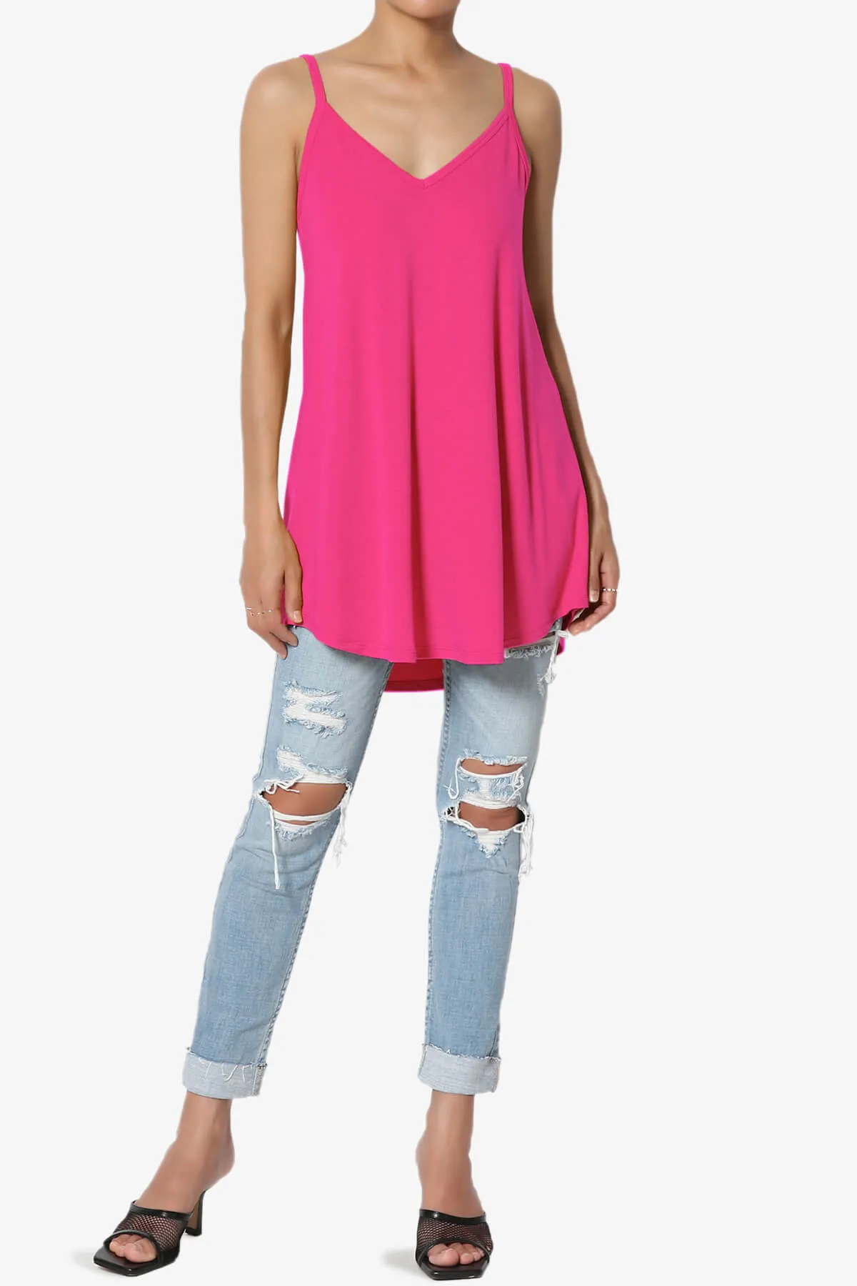 Chelsea Scoop & V Neck Flared Camisole Top PLUS