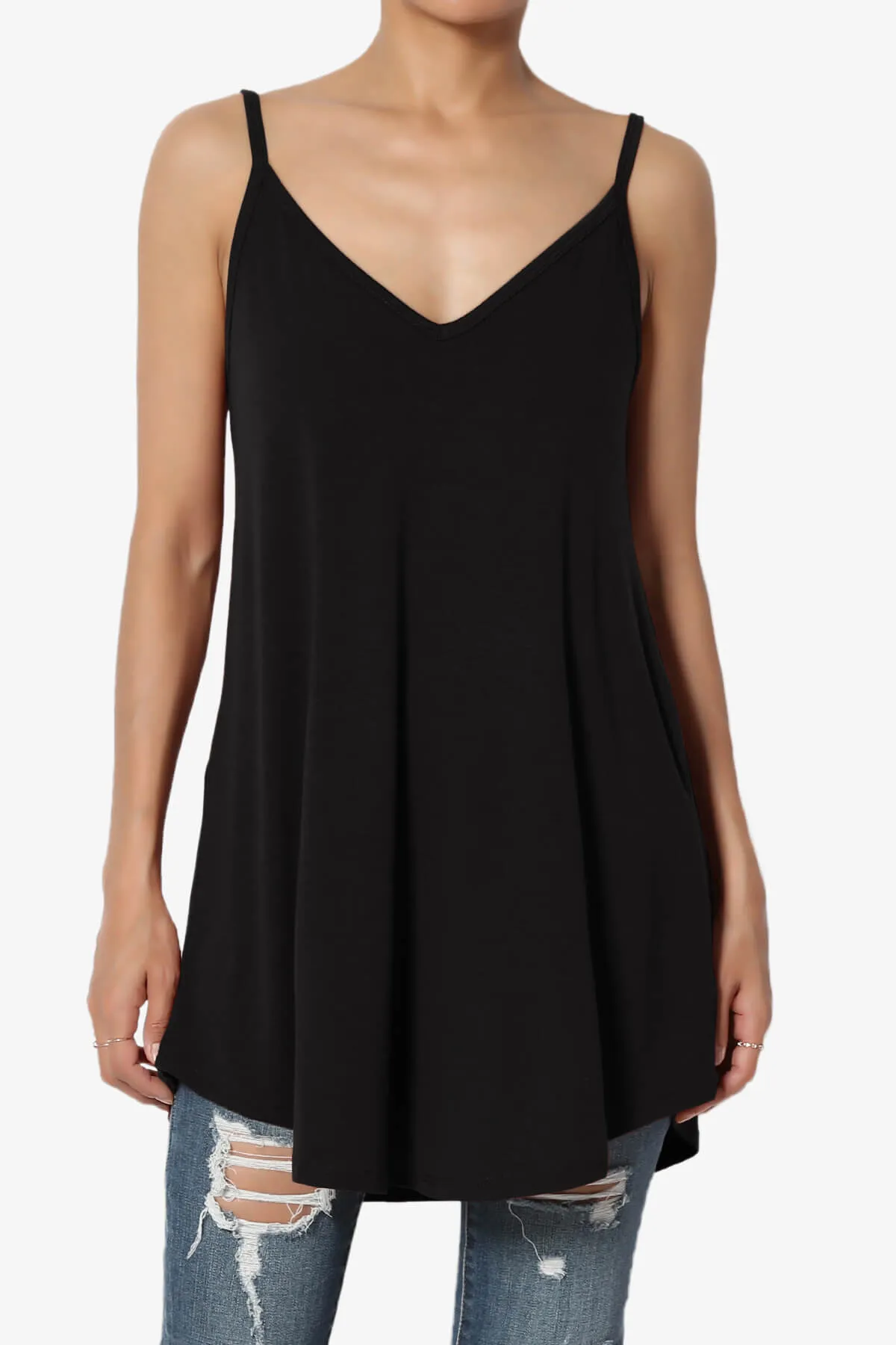 Chelsea Scoop & V Neck Flared Camisole Top PLUS