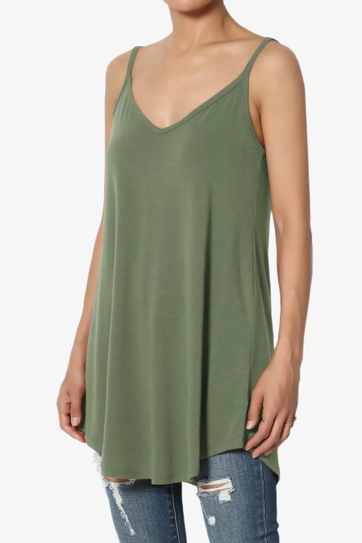 Chelsea Scoop & V Neck Flared Camisole Top PLUS