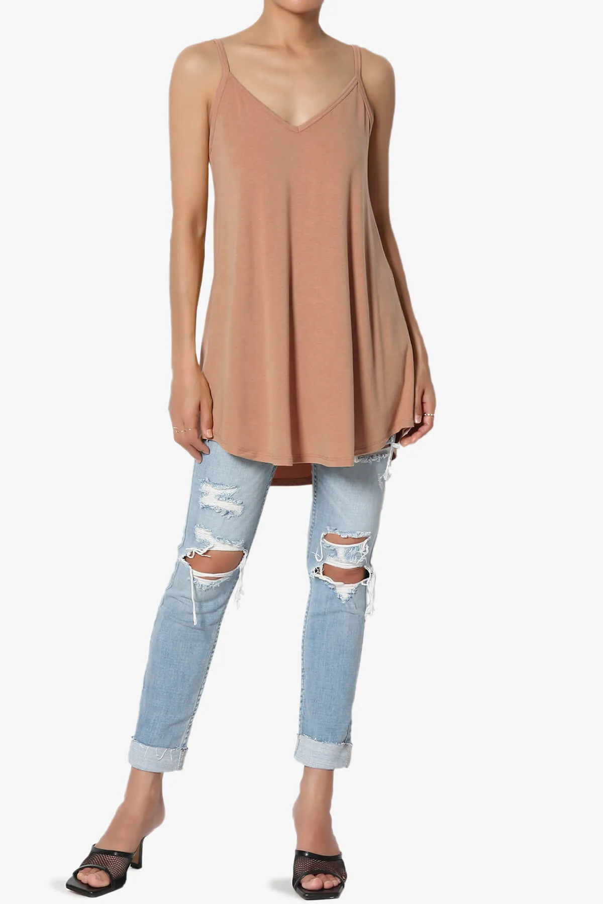 Chelsea Scoop & V Neck Flared Camisole Top PLUS