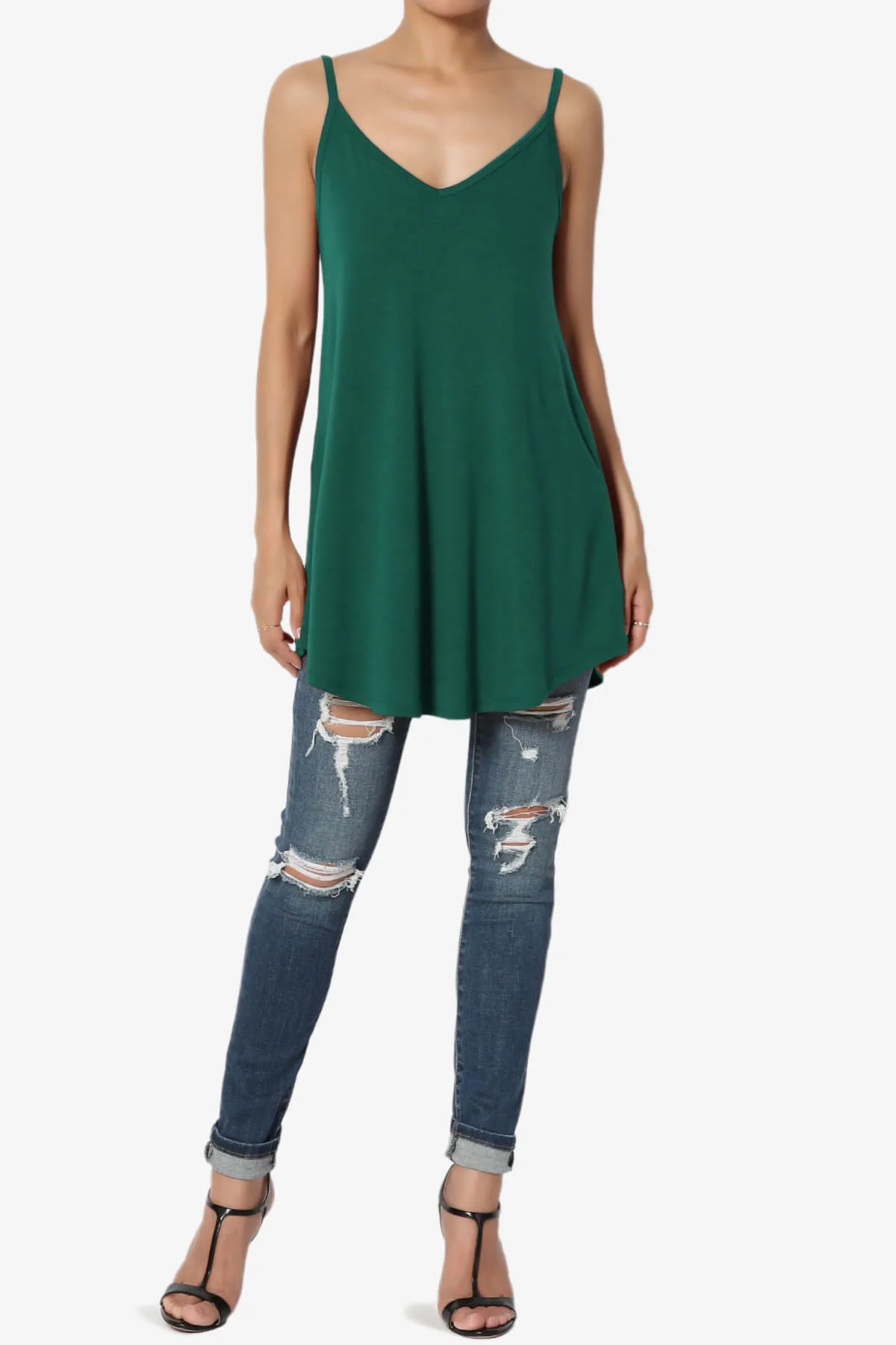 Chelsea Scoop & V Neck Flared Camisole Top PLUS