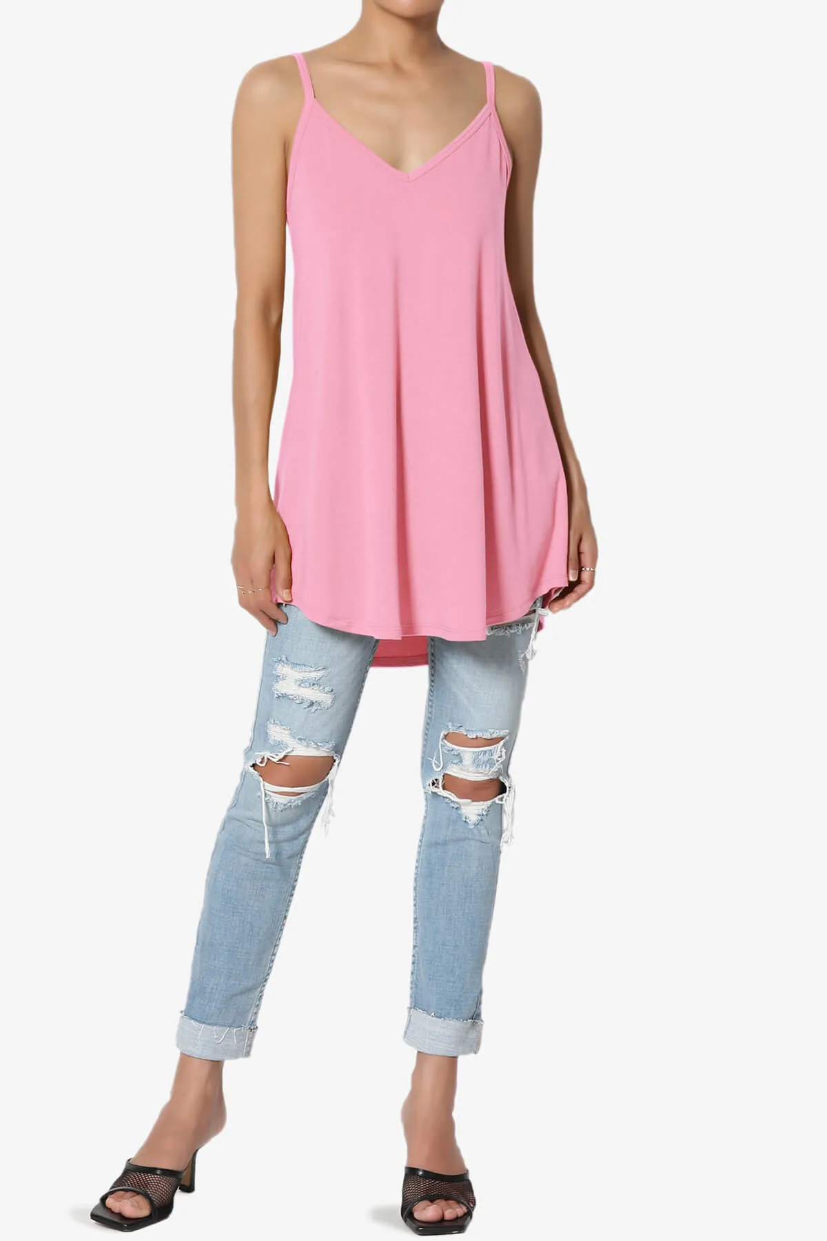Chelsea Scoop & V Neck Flared Camisole Top PLUS