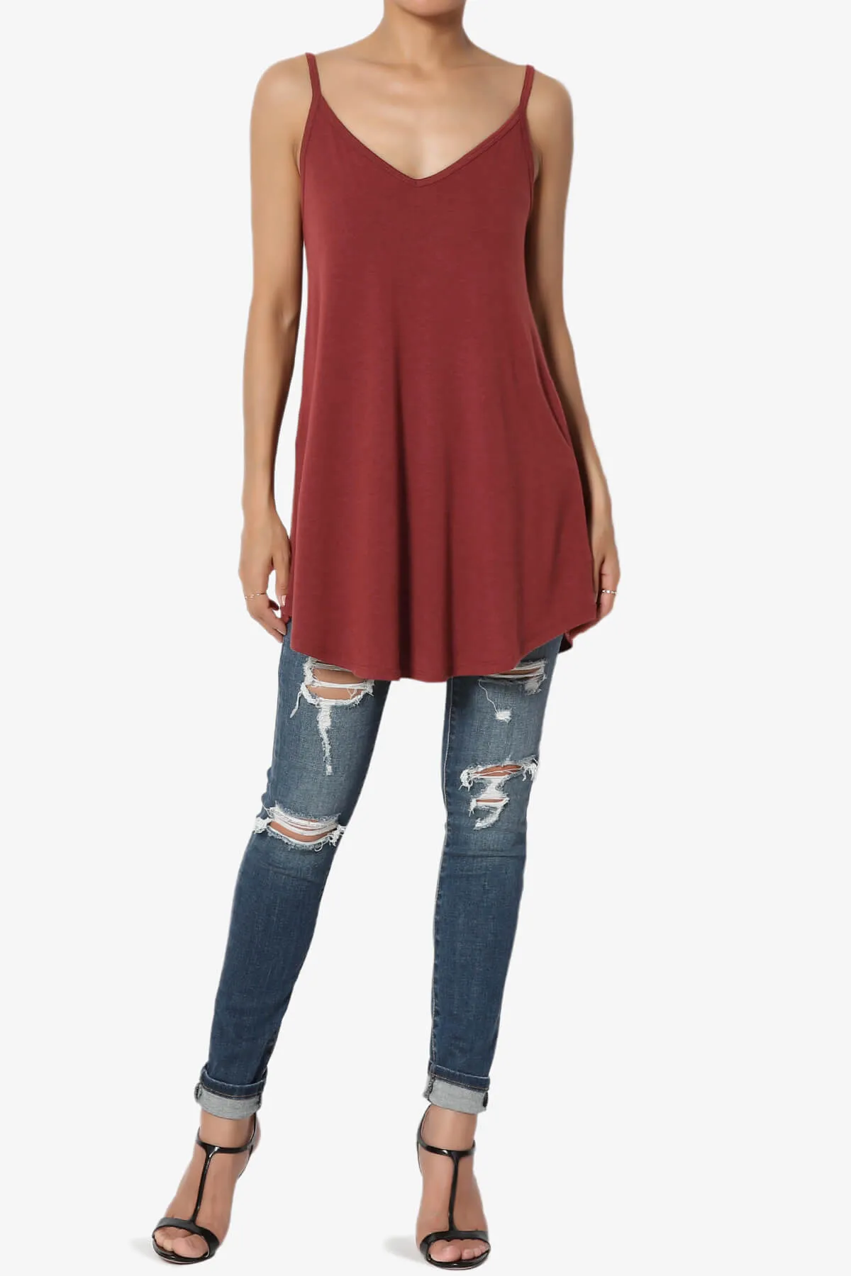 Chelsea Scoop & V Neck Flared Camisole Top PLUS
