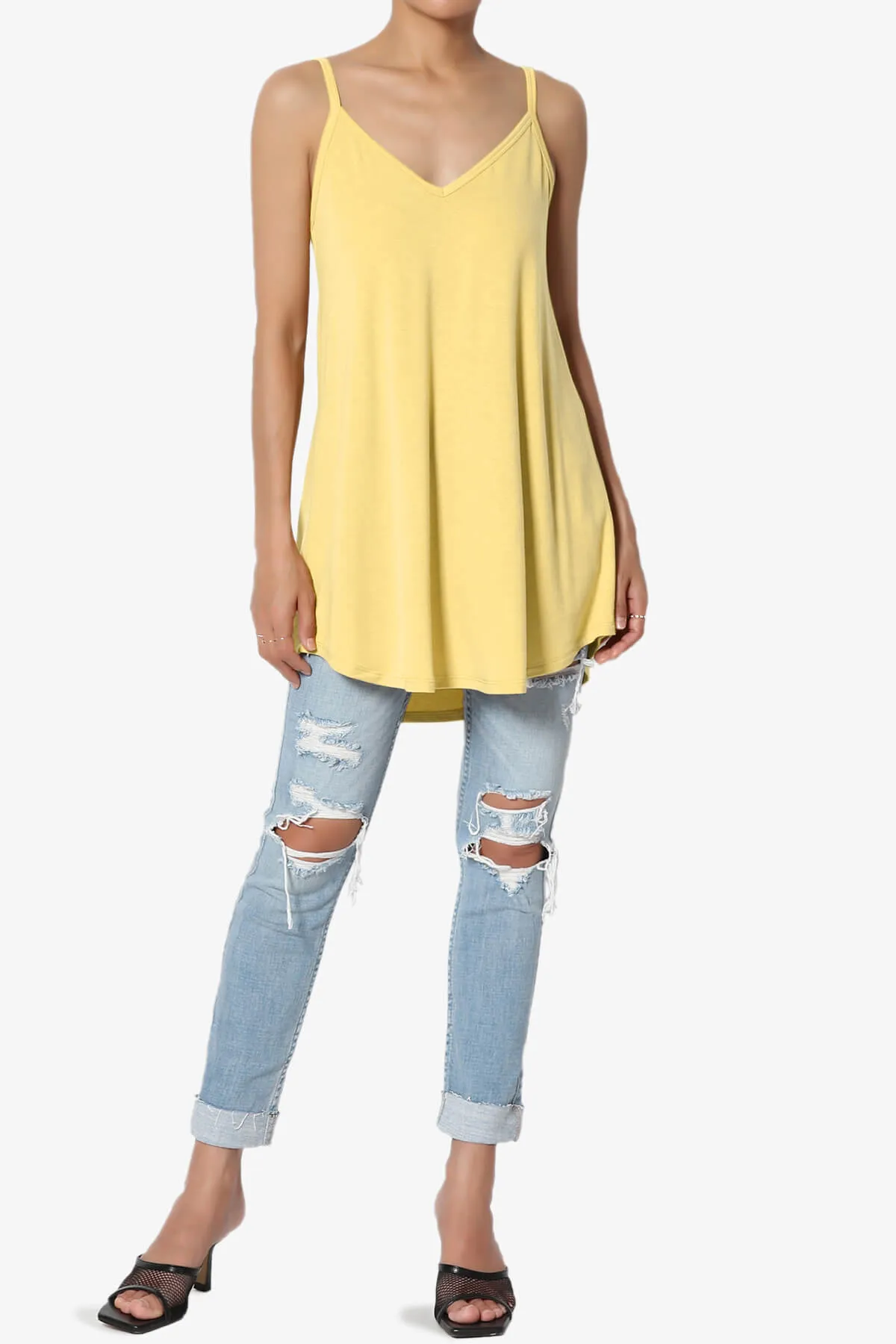 Chelsea Scoop & V Neck Flared Camisole Top PLUS