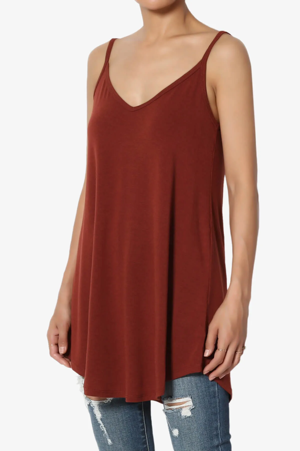 Chelsea Scoop & V Neck Flared Camisole Top PLUS