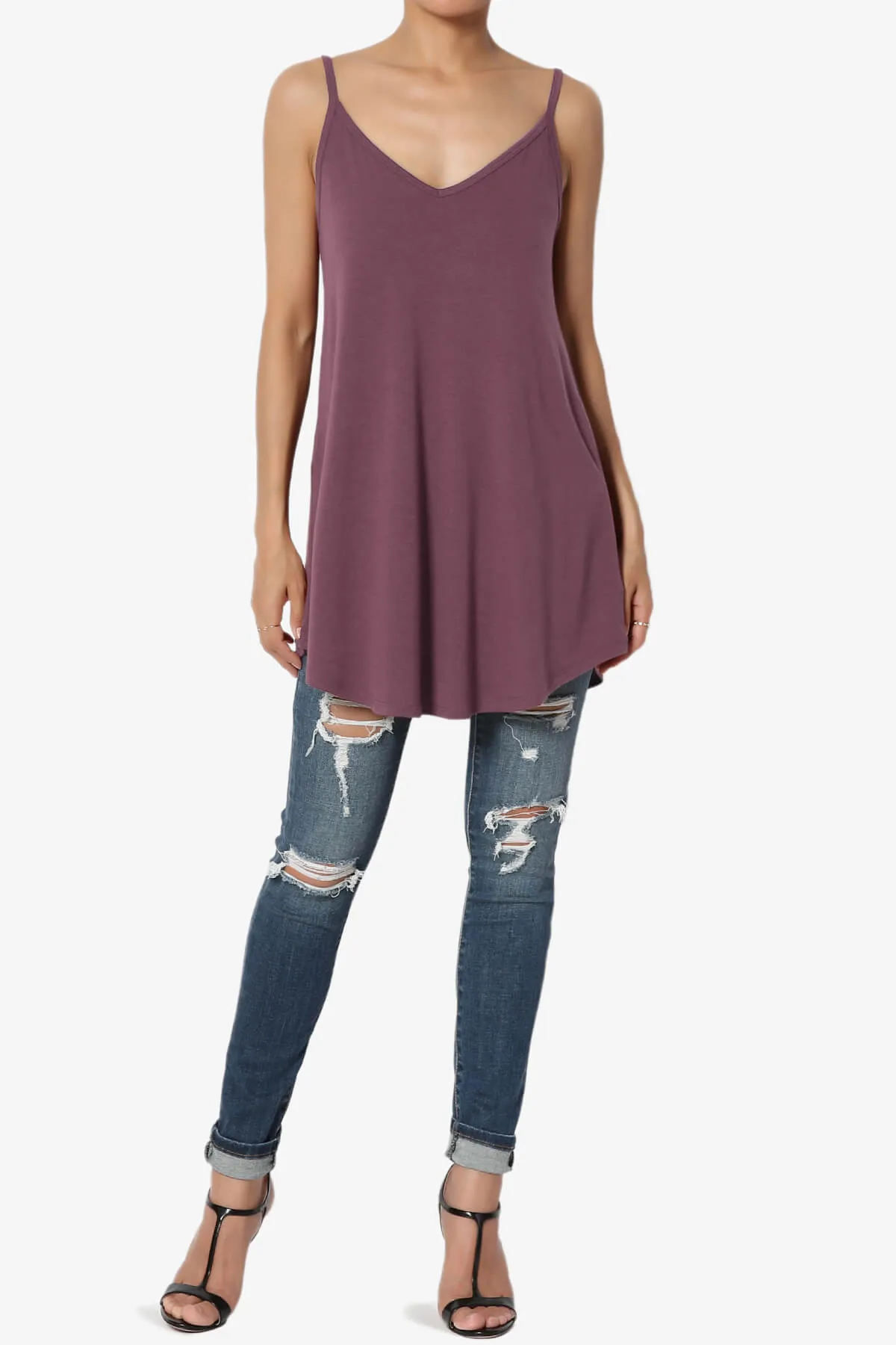 Chelsea Scoop & V Neck Flared Camisole Top PLUS