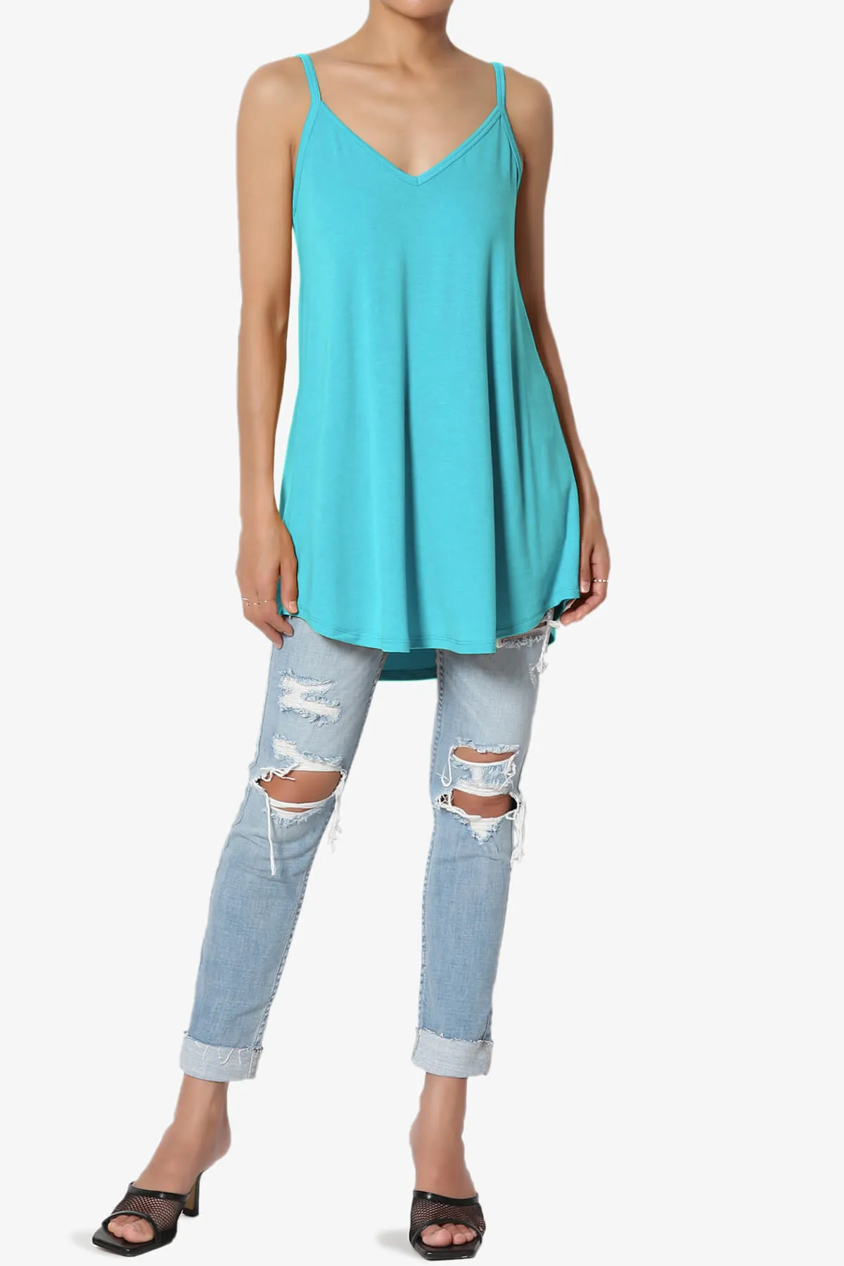 Chelsea Scoop & V Neck Flared Camisole Top PLUS