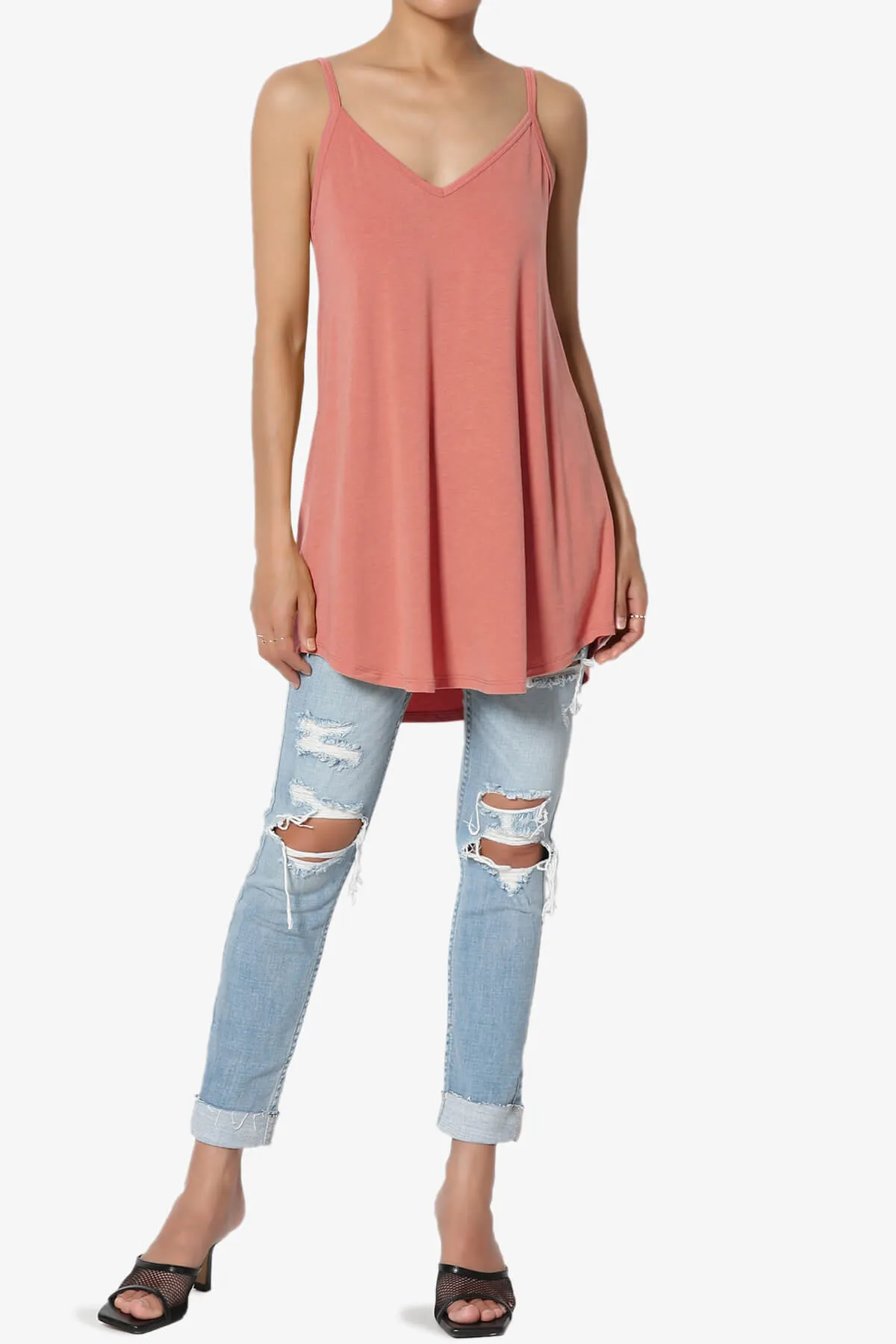 Chelsea Scoop & V Neck Flared Camisole Top PLUS