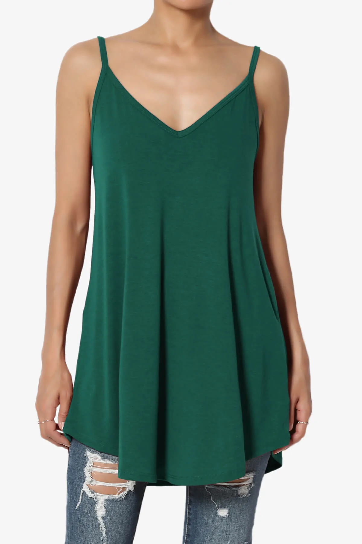 Chelsea Scoop & V Neck Flared Camisole Top PLUS