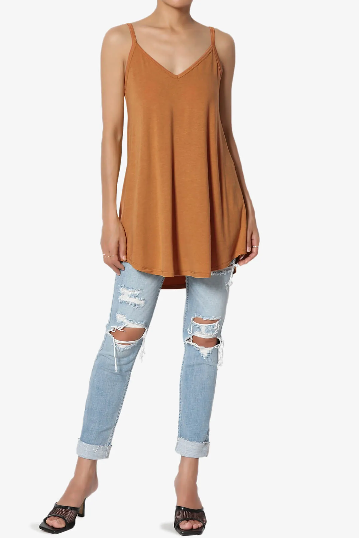 Chelsea Scoop & V Neck Flared Camisole Top PLUS
