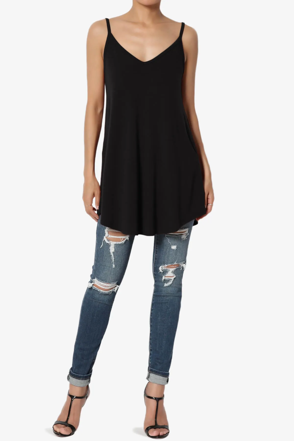 Chelsea Scoop & V Neck Flared Camisole Top PLUS