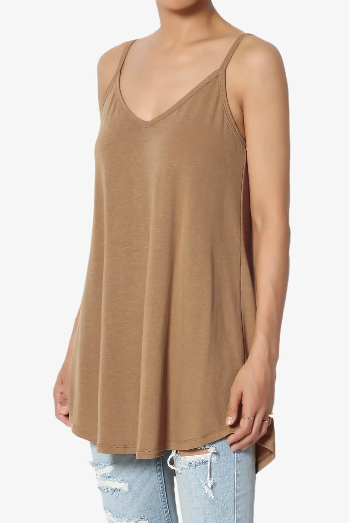 Chelsea Scoop & V Neck Flared Camisole Top PLUS