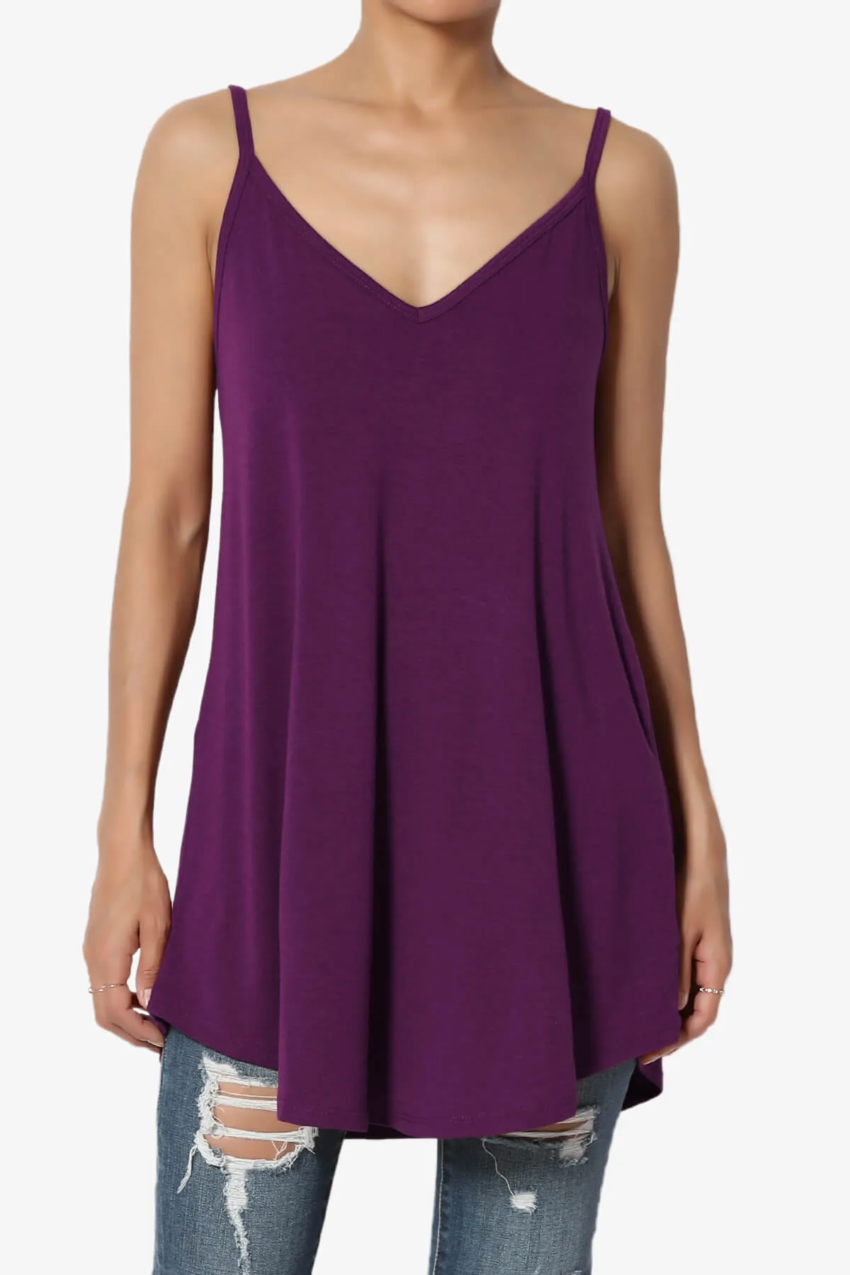 Chelsea Scoop & V Neck Flared Camisole Top PLUS