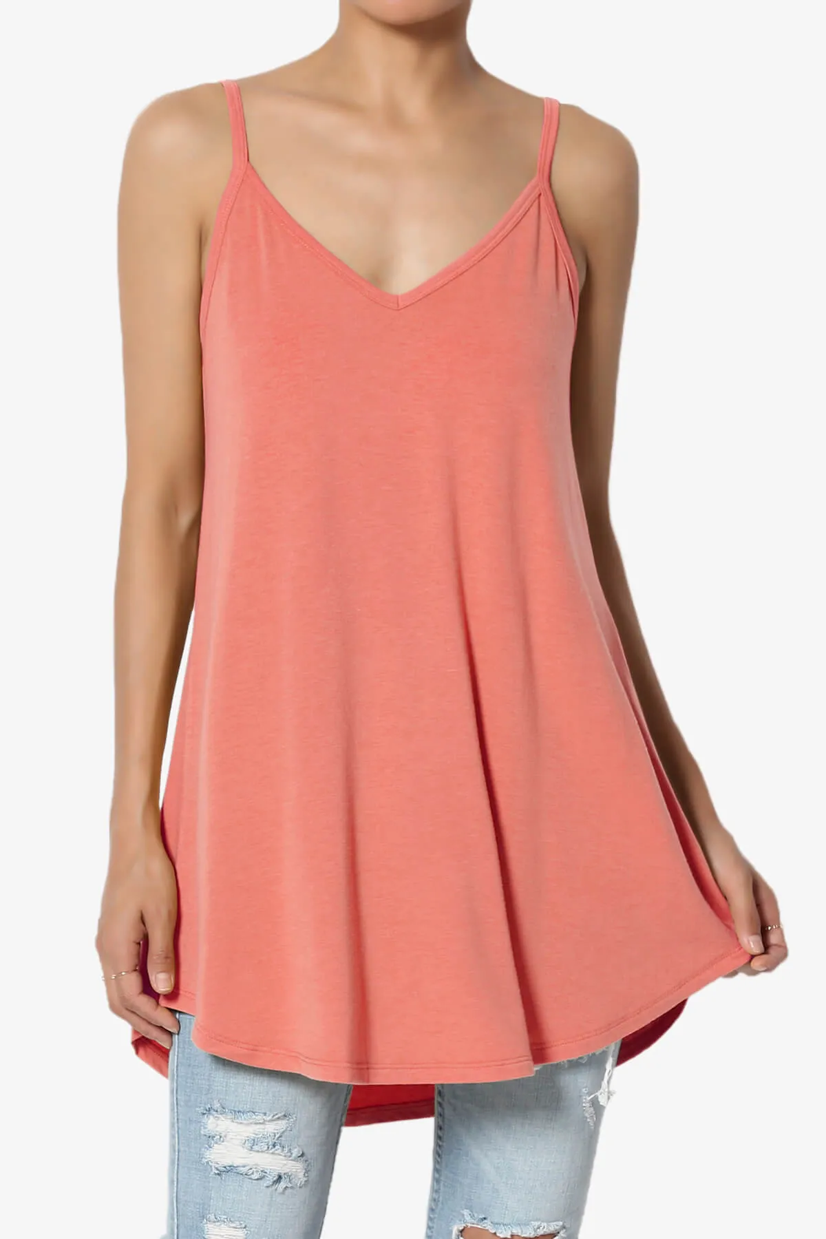 Chelsea Scoop & V Neck Flared Camisole Top PLUS