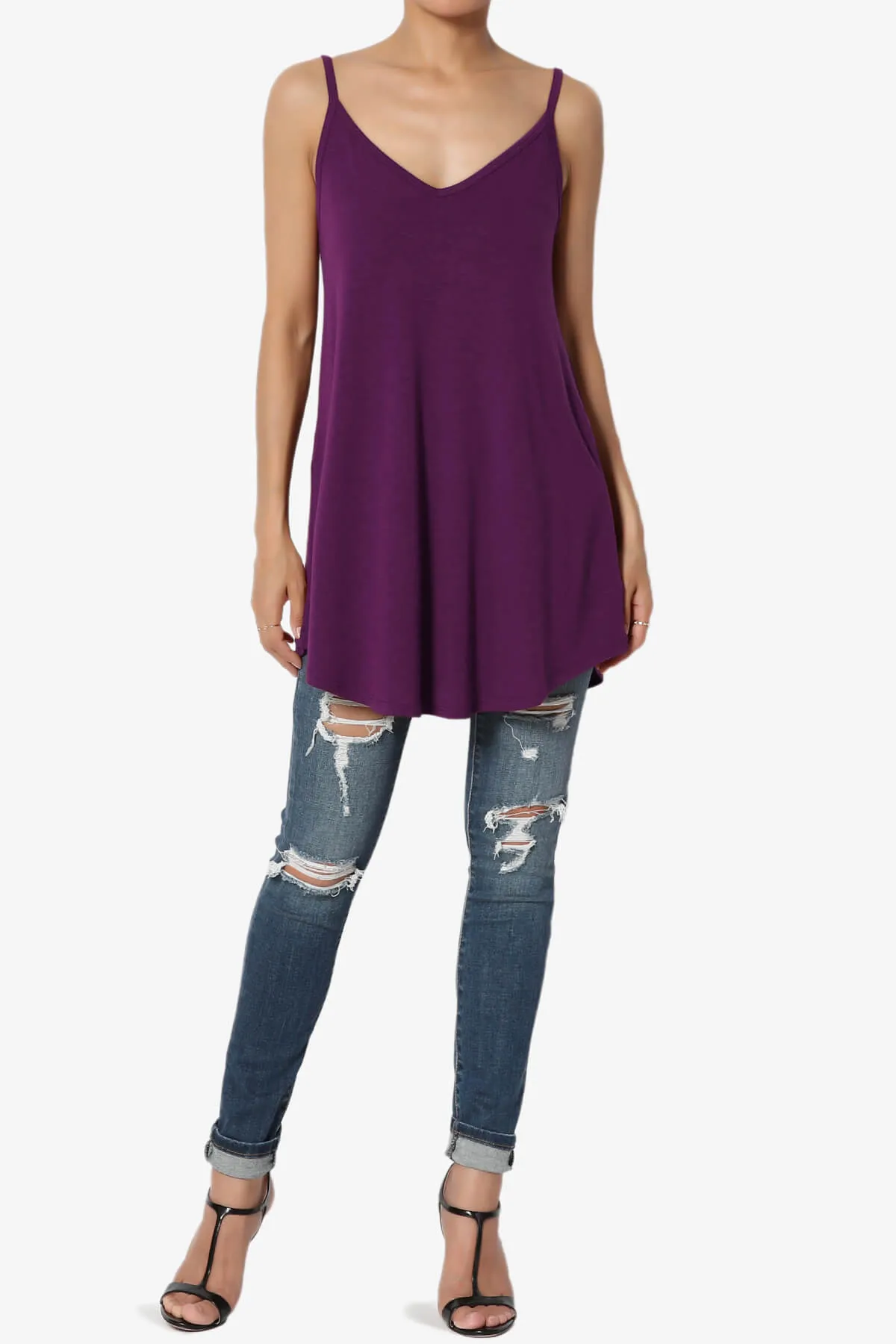 Chelsea Scoop & V Neck Flared Camisole Top PLUS