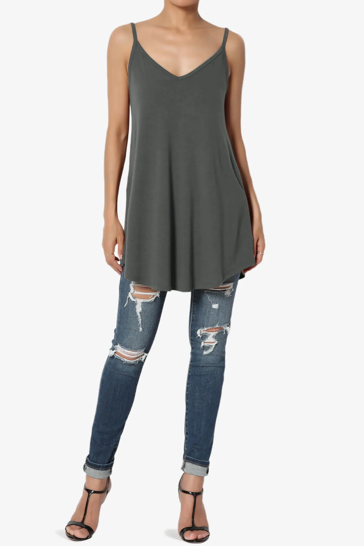 Chelsea Scoop & V Neck Flared Camisole Top PLUS