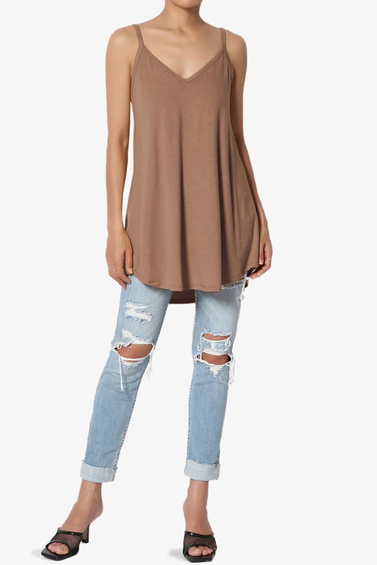 Chelsea Scoop & V Neck Flared Camisole Top PLUS