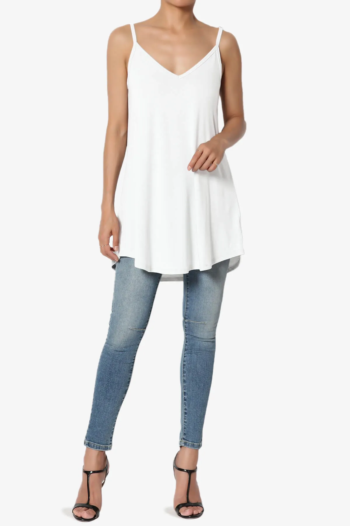 Chelsea Scoop & V Neck Flared Camisole Top PLUS