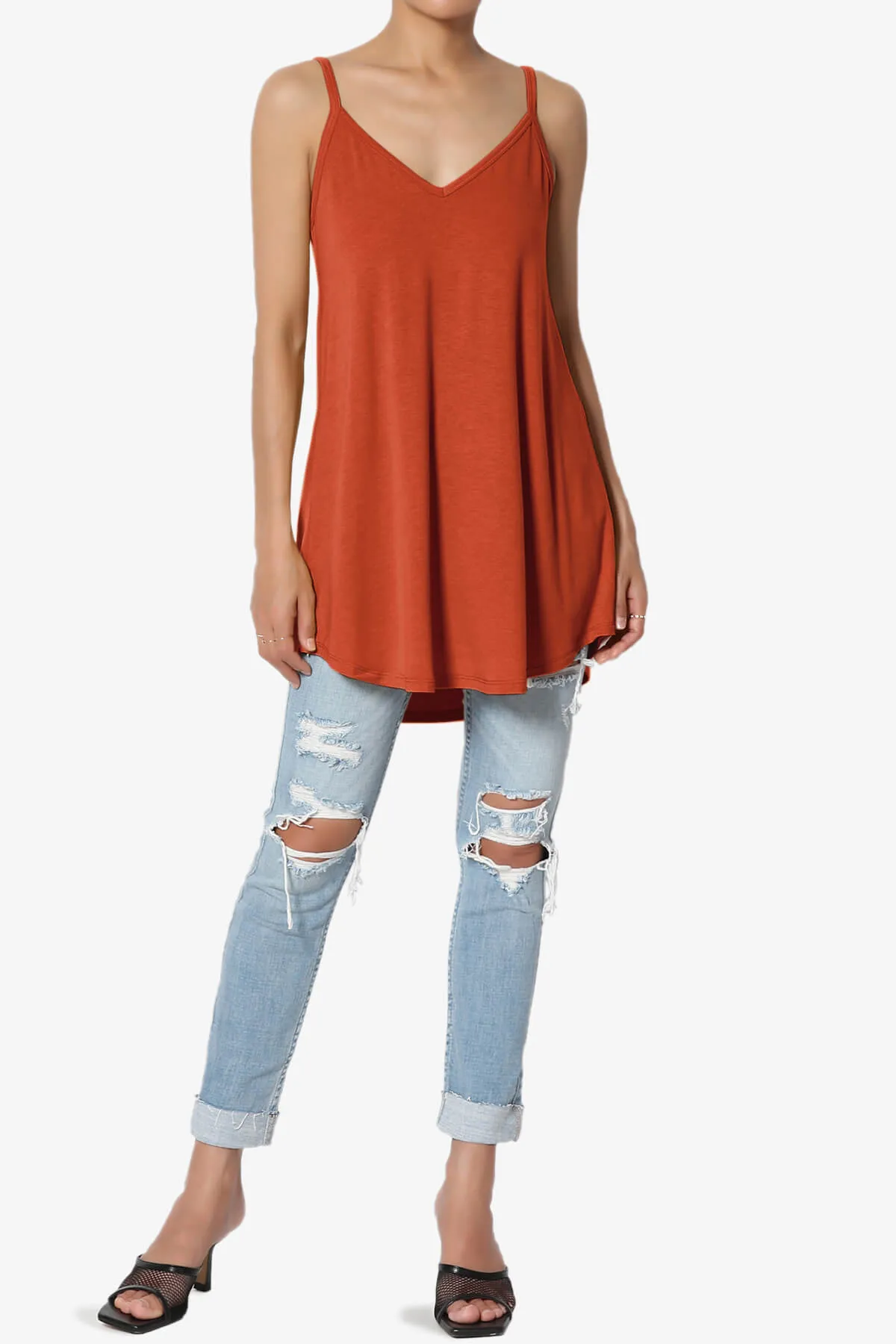 Chelsea Scoop & V Neck Flared Camisole Top PLUS
