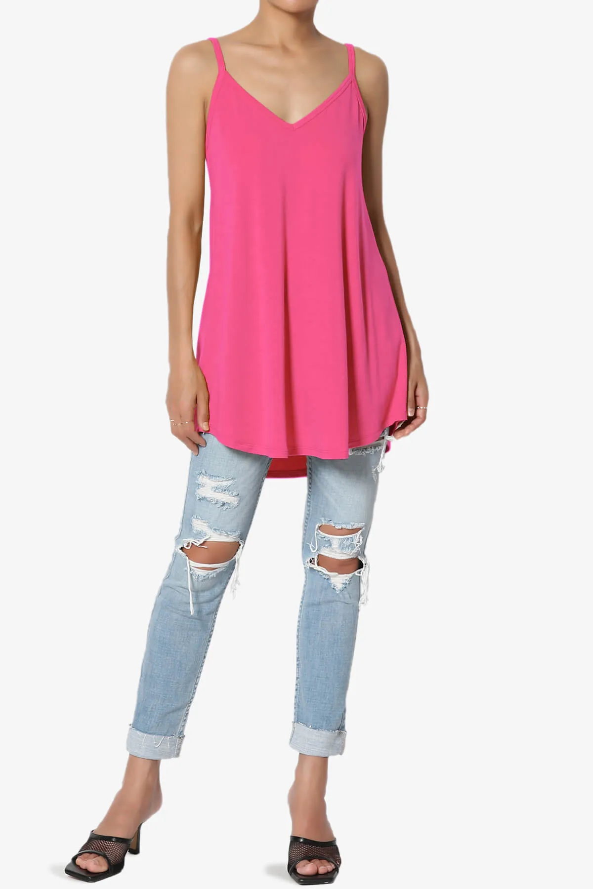 Chelsea Scoop & V Neck Flared Camisole Top PLUS