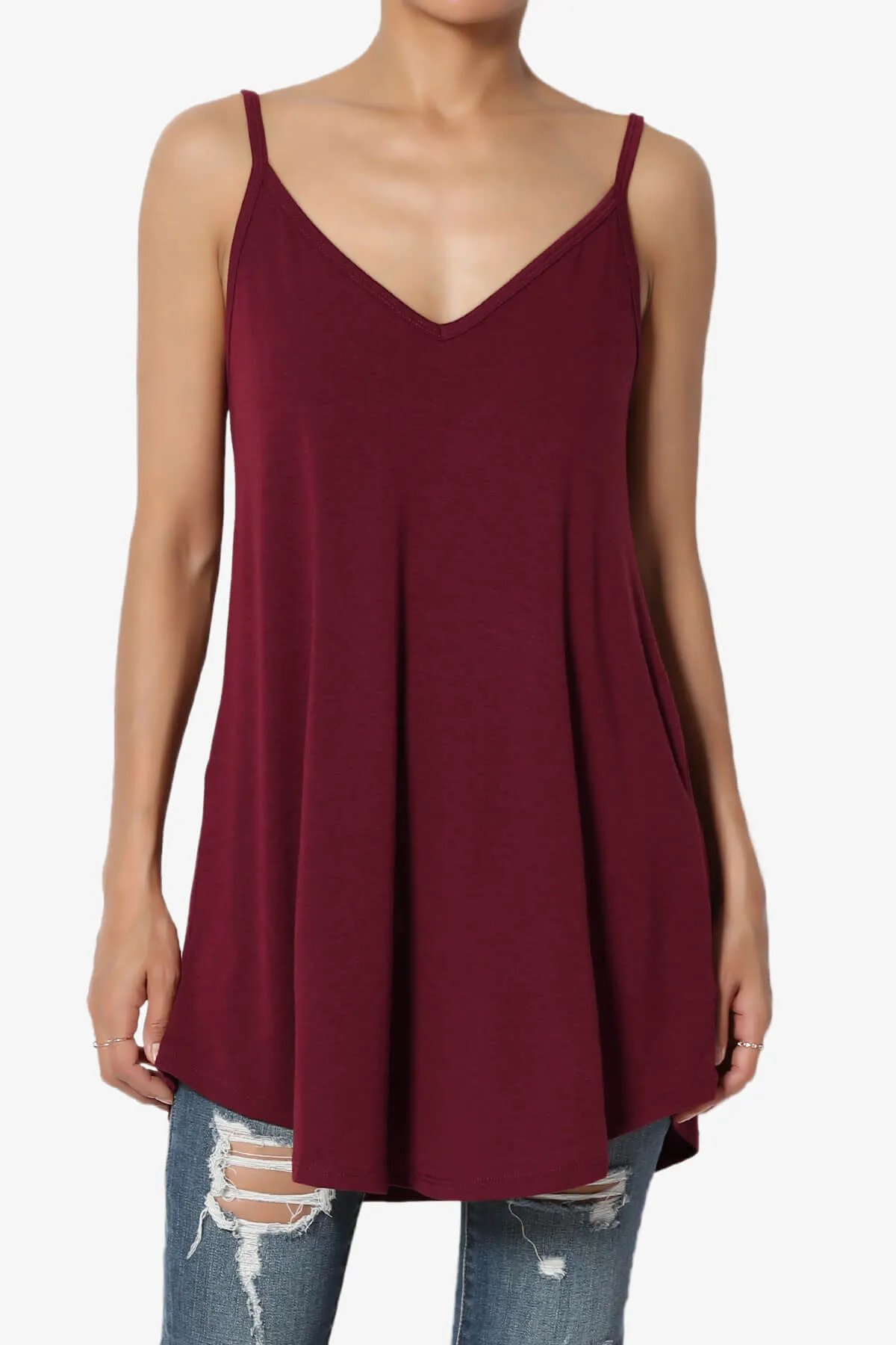 Chelsea Scoop & V Neck Flared Camisole Top PLUS