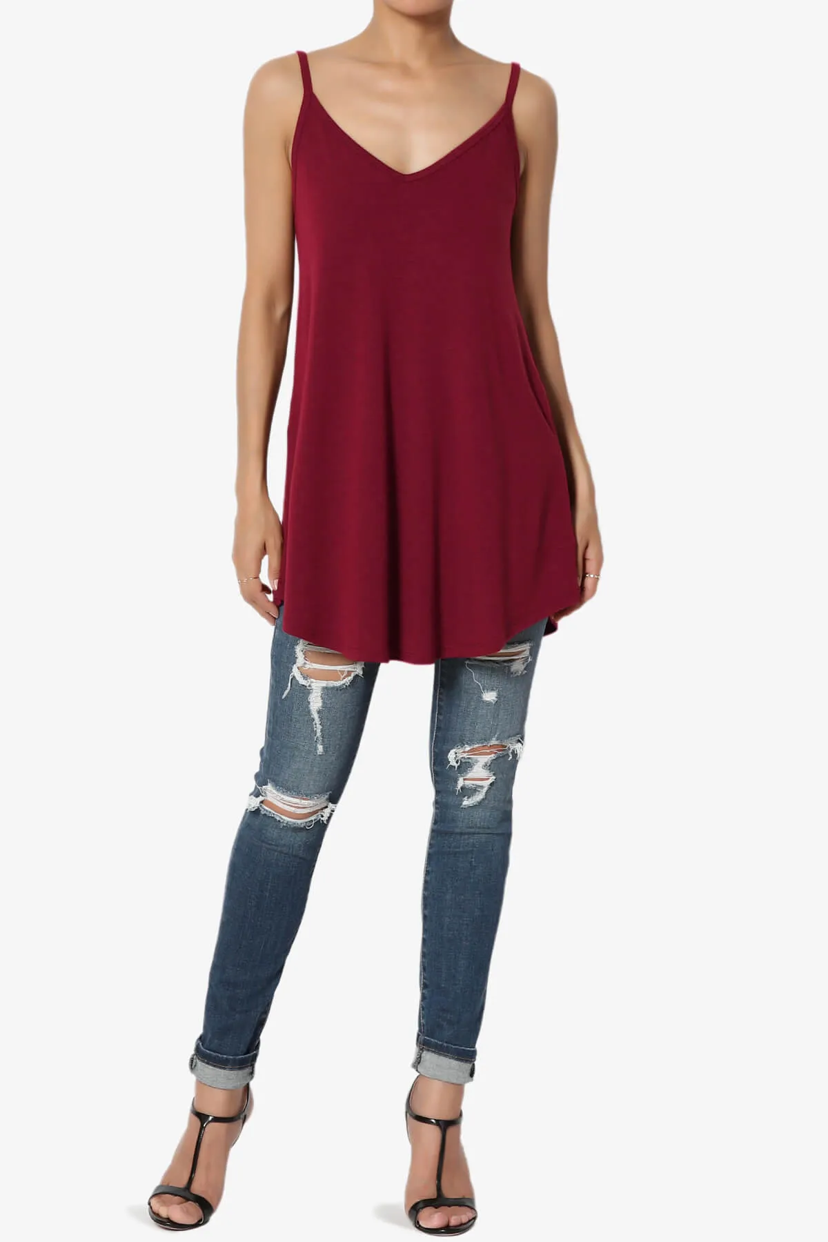 Chelsea Scoop & V Neck Flared Camisole Top PLUS