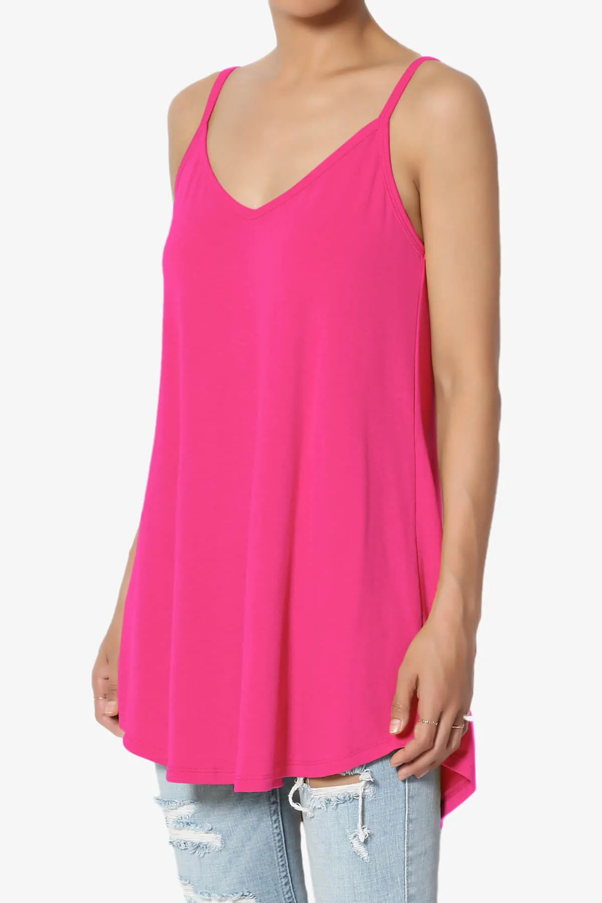 Chelsea Scoop & V Neck Flared Camisole Top PLUS