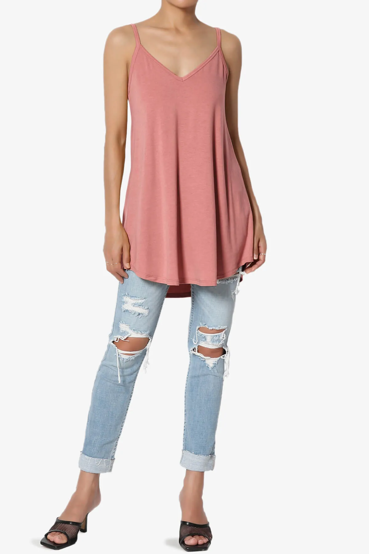 Chelsea Scoop & V Neck Flared Camisole Top PLUS