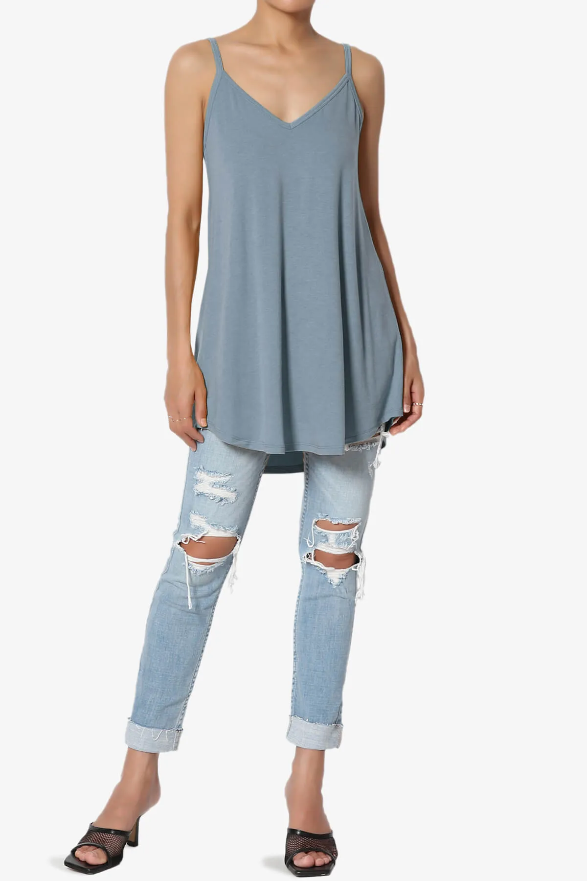 Chelsea Scoop & V Neck Flared Camisole Top PLUS