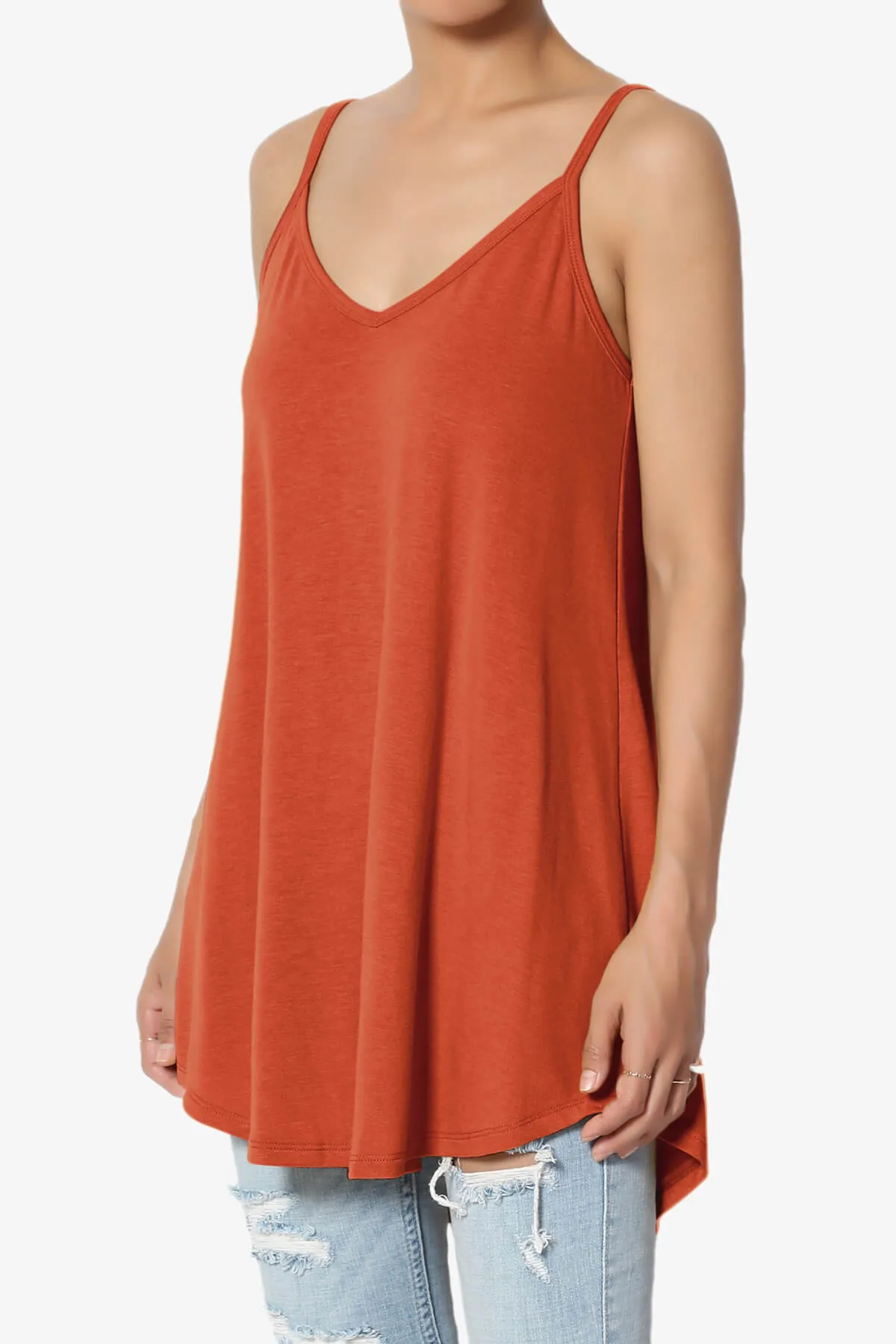 Chelsea Scoop & V Neck Flared Camisole Top PLUS