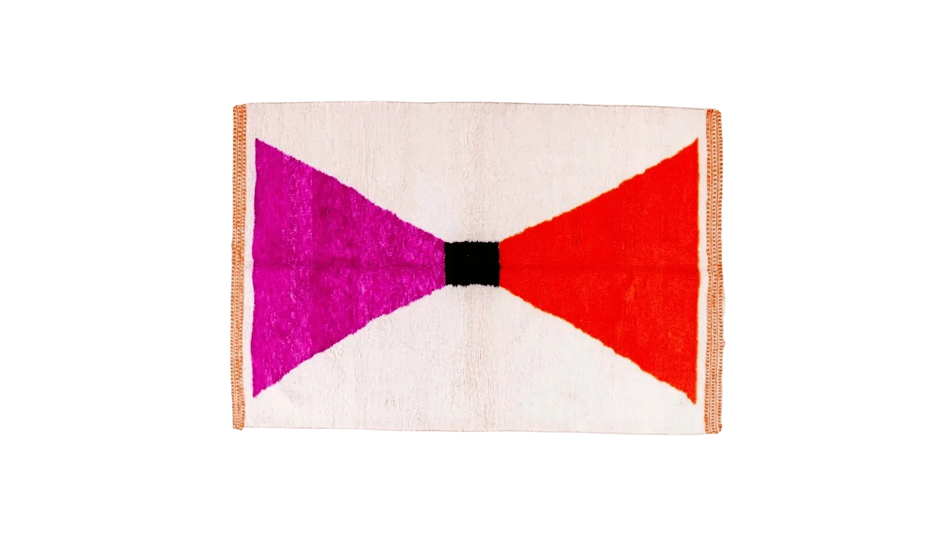 Classic Bow Moroccan Berber Handwoven Wool Area Rug - Pink