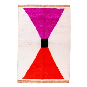Classic Bow Moroccan Berber Handwoven Wool Area Rug - Pink
