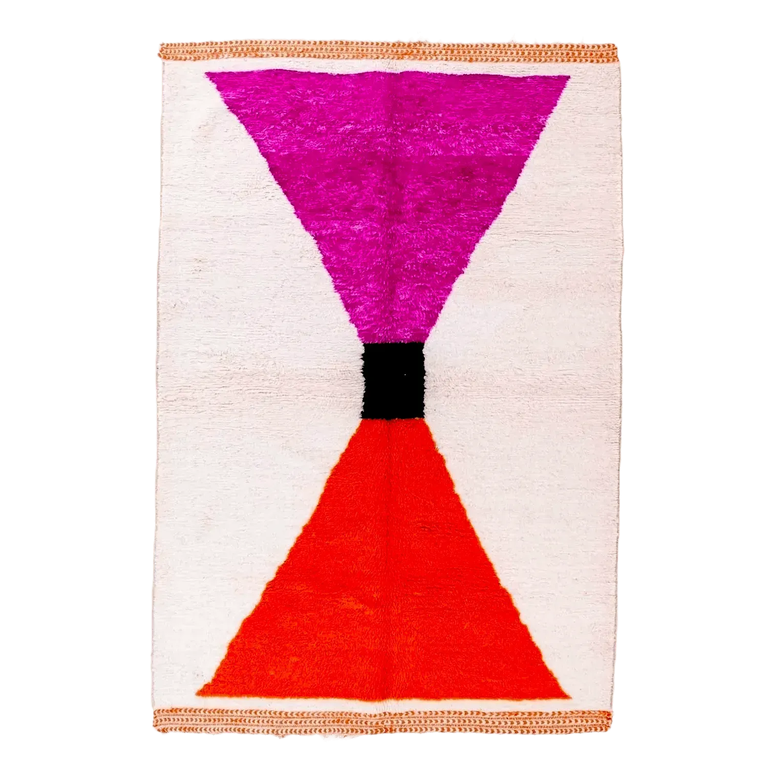 Classic Bow Moroccan Berber Handwoven Wool Area Rug - Pink