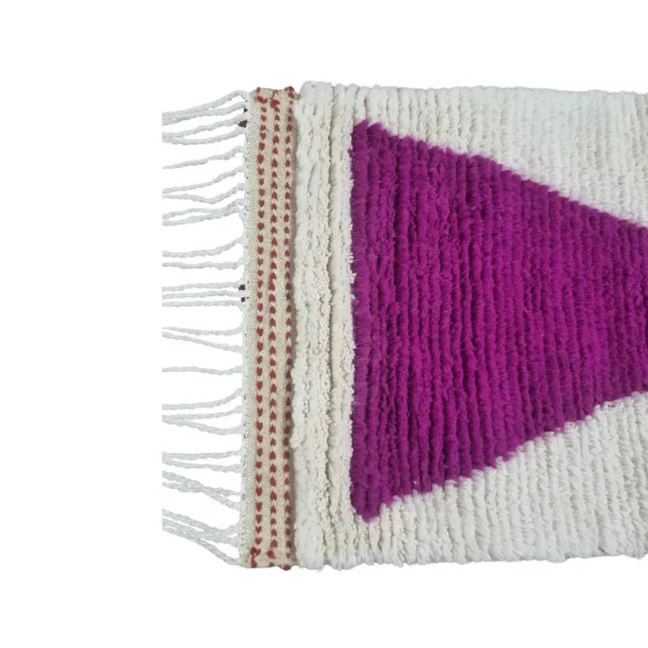 Classic Bow Moroccan Berber Handwoven Wool Area Rug - Pink