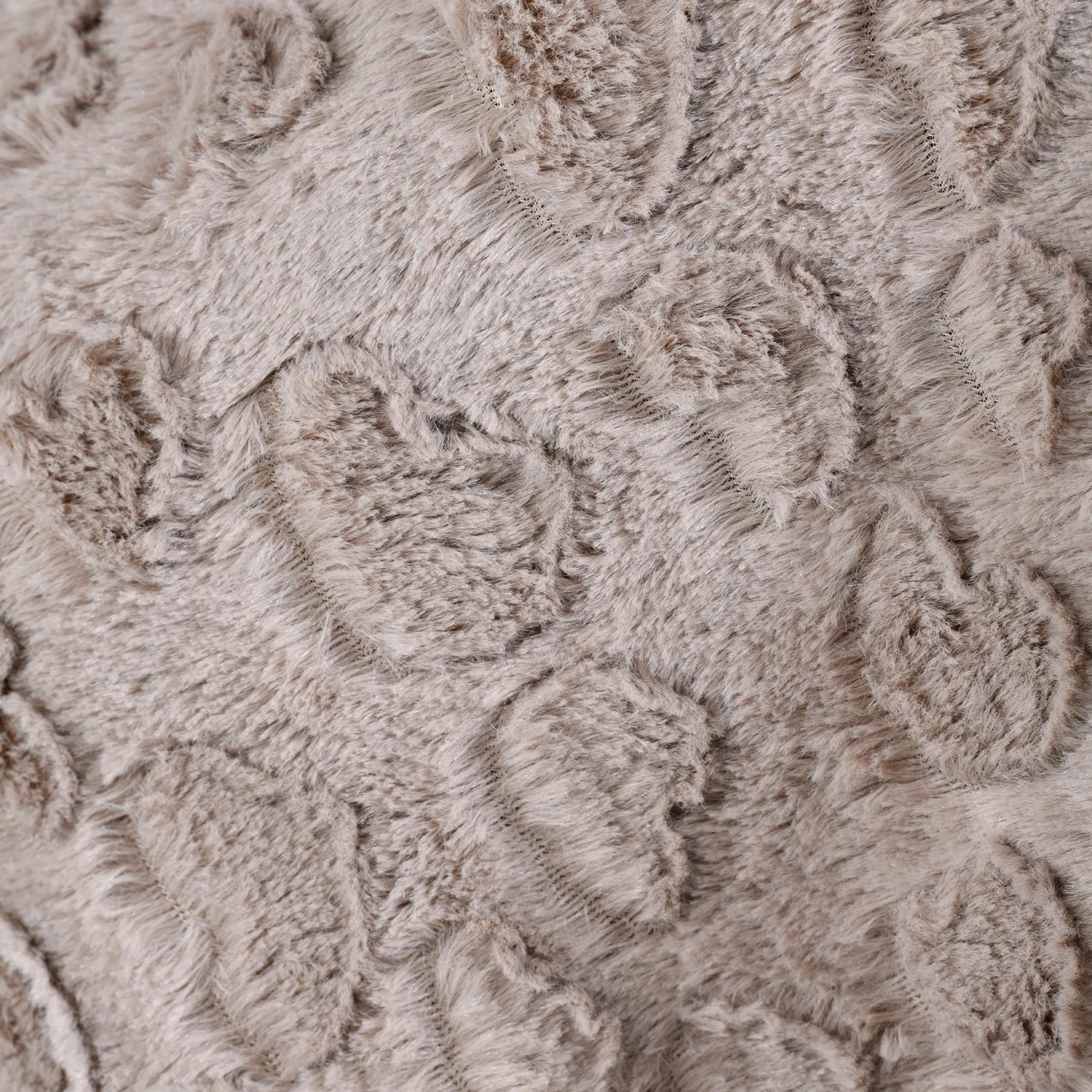Comfy, Cozy & Fashionable HEART Pattern Faux Fur Poncho - One Size Fits Most ( LIGHT BROWN )