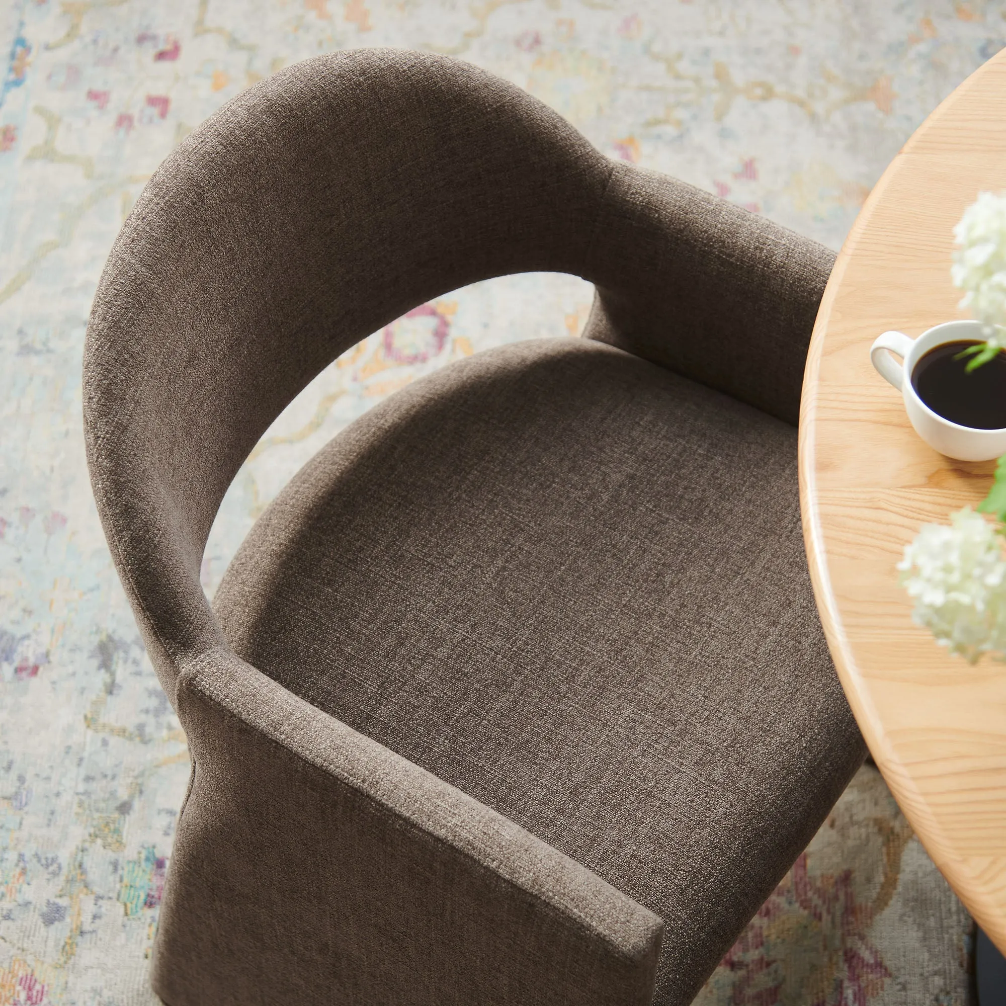 Contemporary Barrel Back Accent Chair