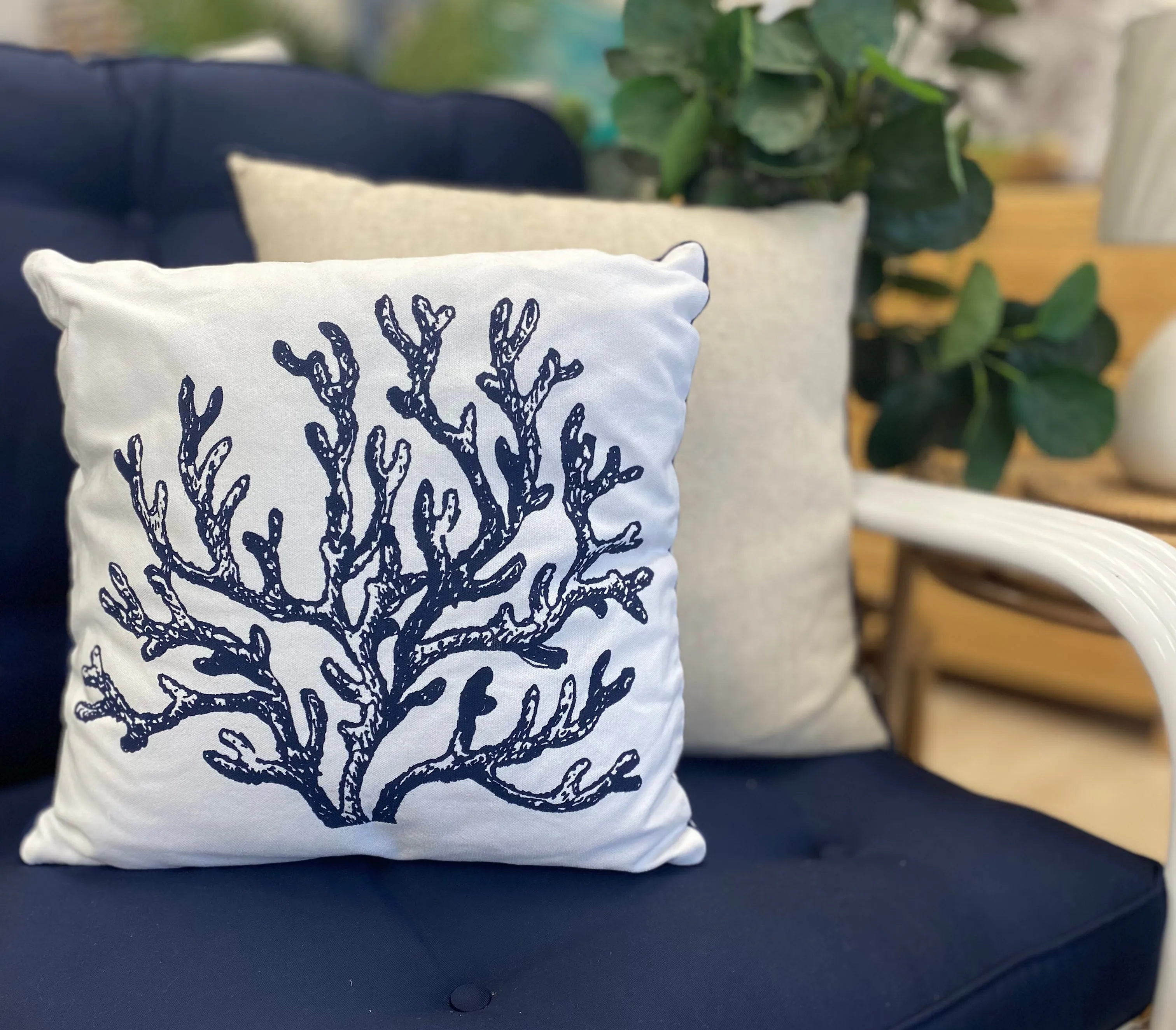 Coral Fringe Cushion